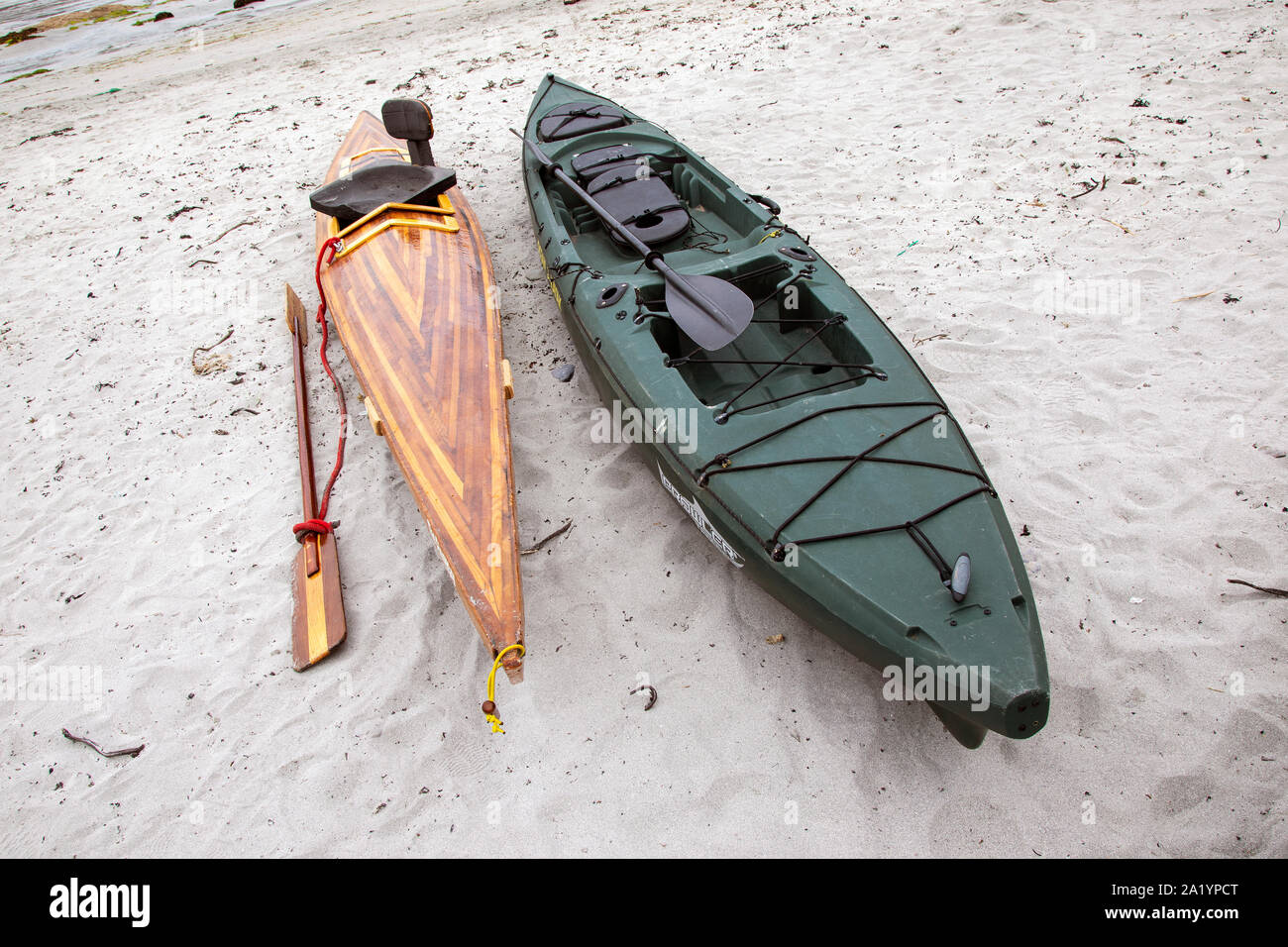 Kayaks on beach Stock Photo Alamy