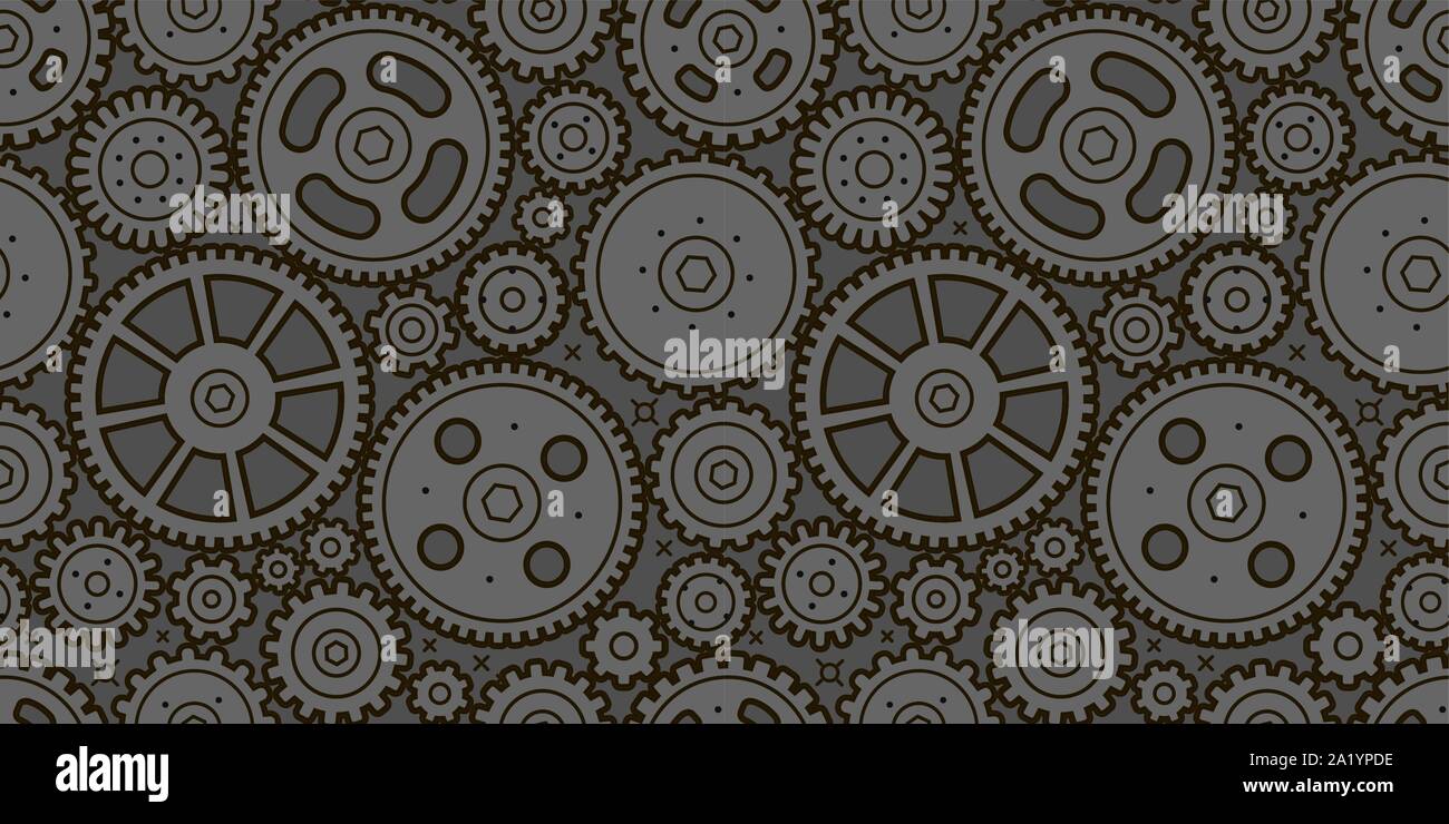 Gears seamless background. Business, industry, technology concept. Vector Stock Vector