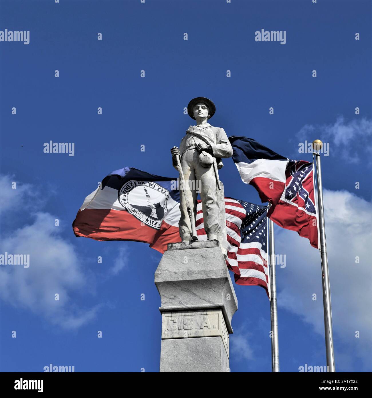 The Confederate Statue on the square in Brandon, Mississippi Stock Photo Alamy