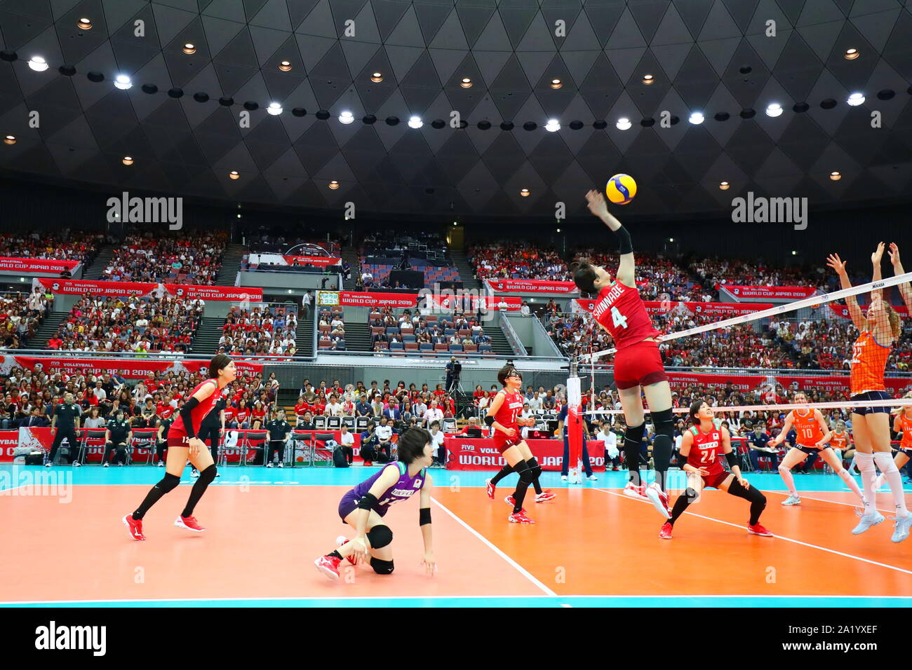 Osaka Japan 29th Sep 19 Japan Women S Team Group Jpn Volleyball 19 Fivb Volleyball Women S World