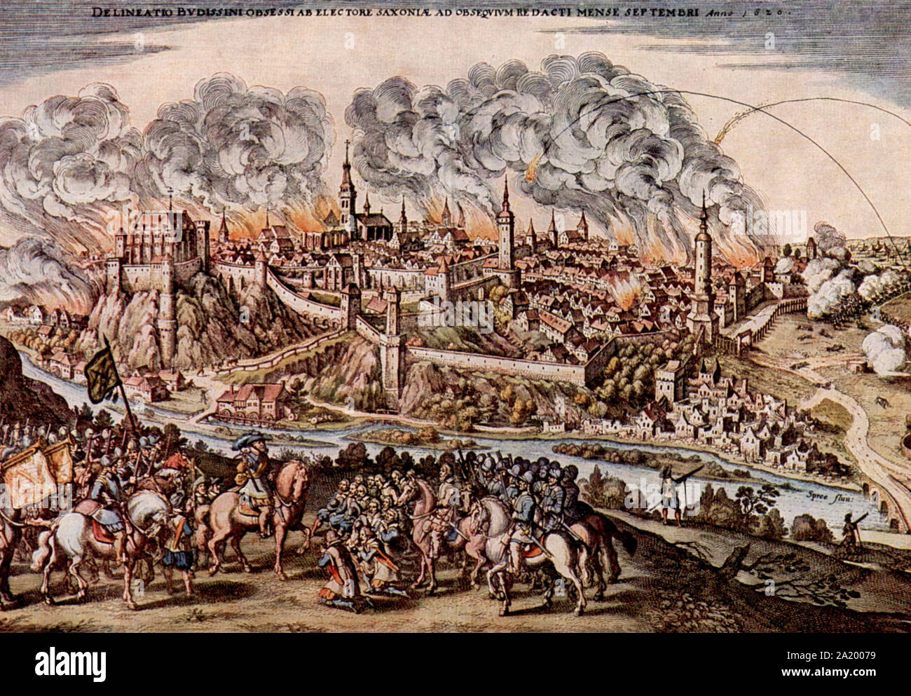 Thirty Years War, siege and capture of Bautzen by the Elector of Saxony, John George I - Matthaus Merian Stock Photo