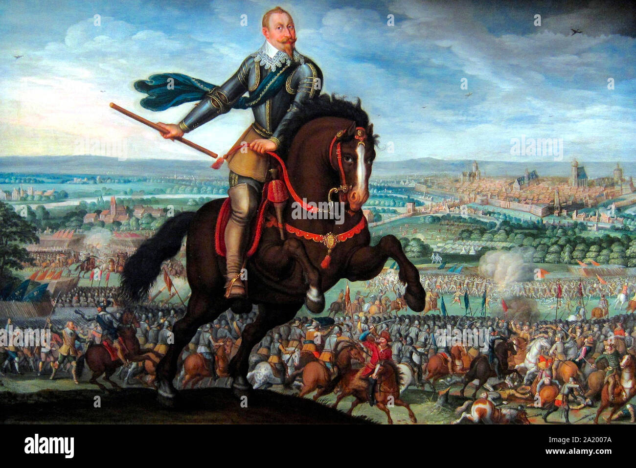 Gustavus Adolphus of Sweden at the Battle of Breitenfeld - Johann Walter, 1632 Stock Photo