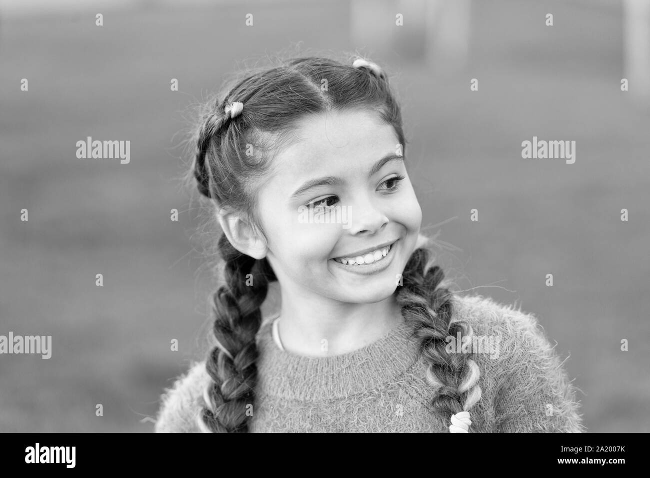 Girl Smile Face Outdoors Pleasant Walk In Park Smile And Joy