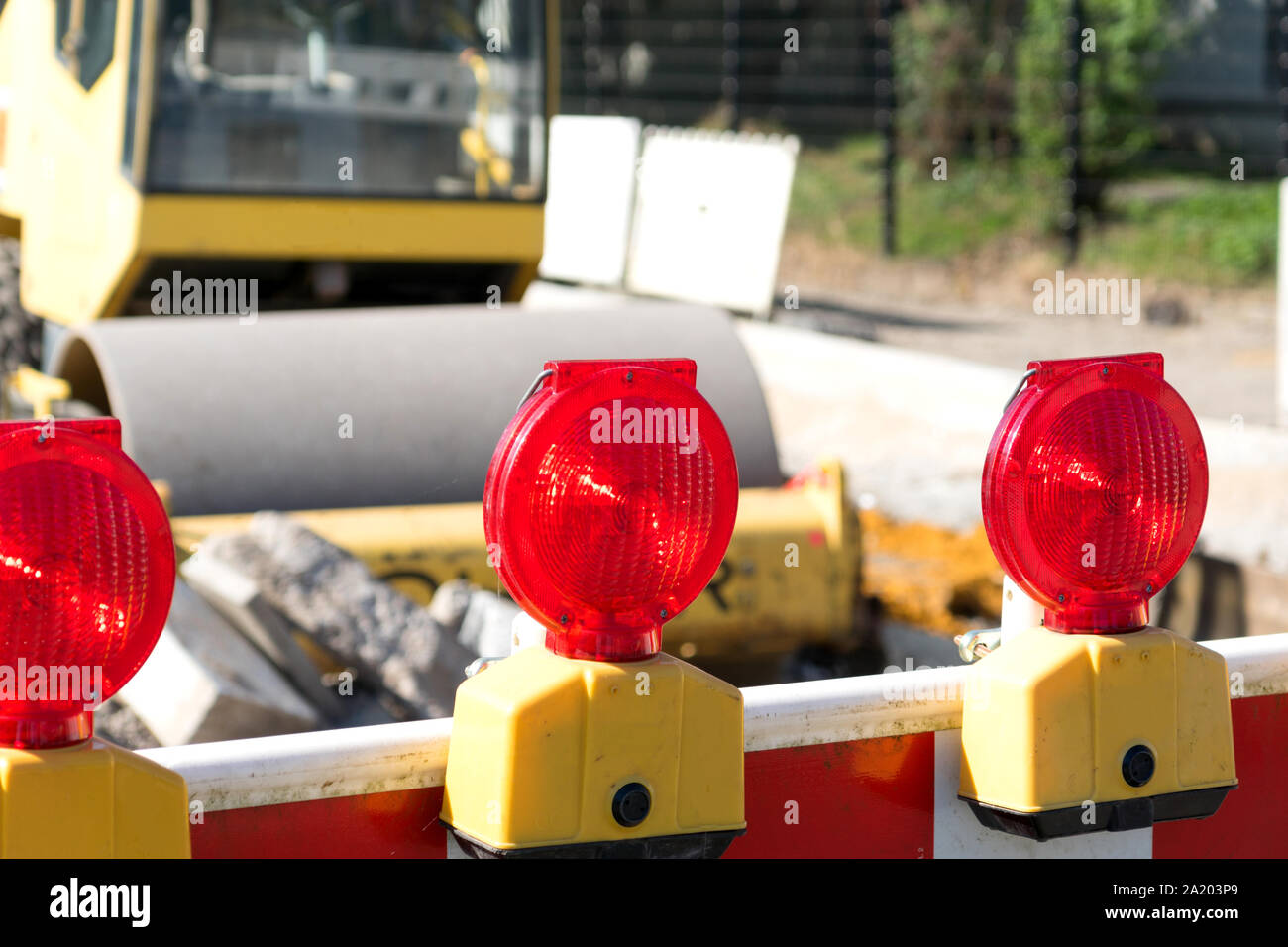 Barrier at a construction site Stock Photo - Alamy