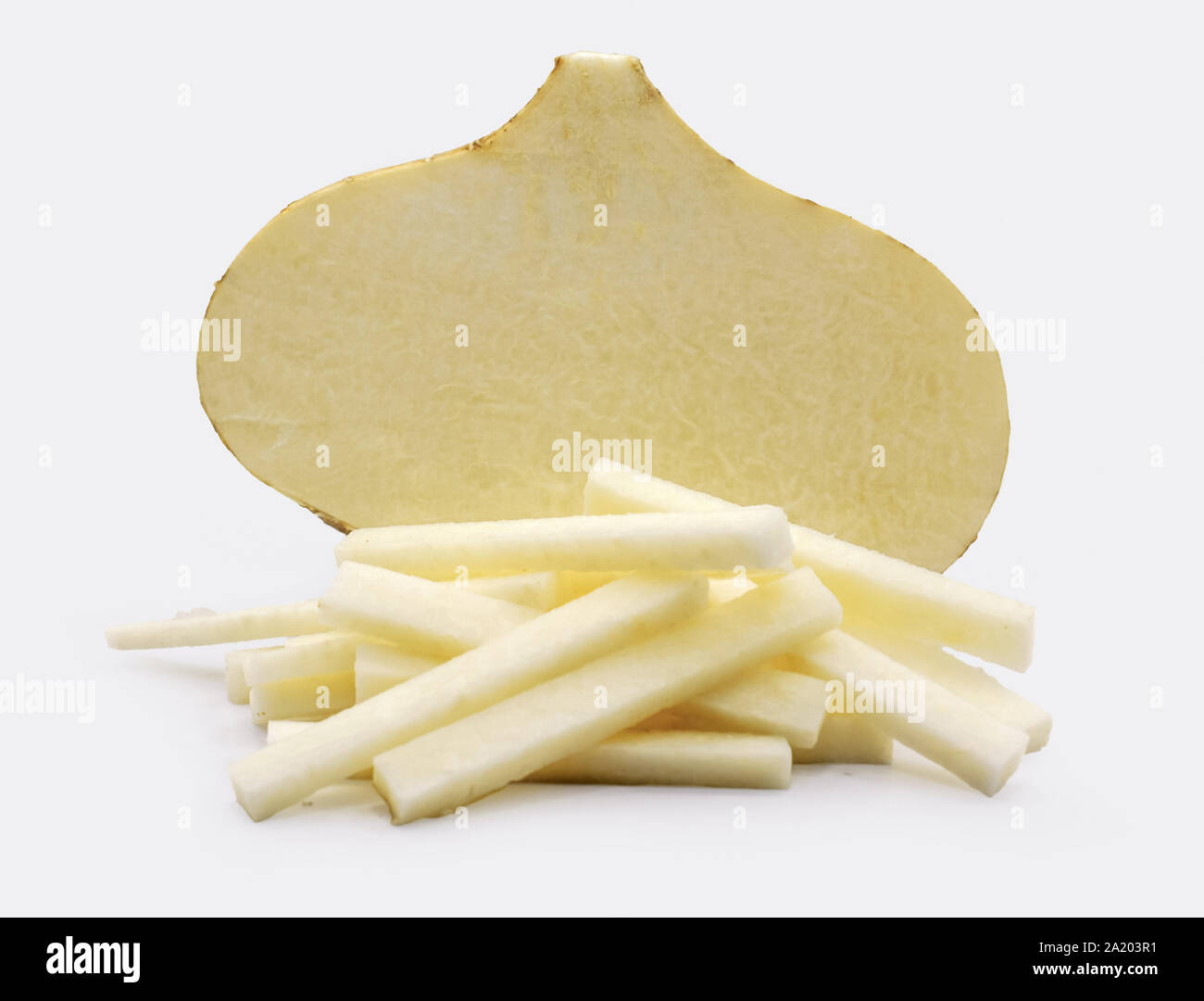 Jicama root isolated on white background Stock Photo Alamy
