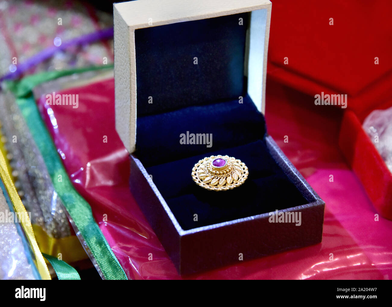 gold ring with box