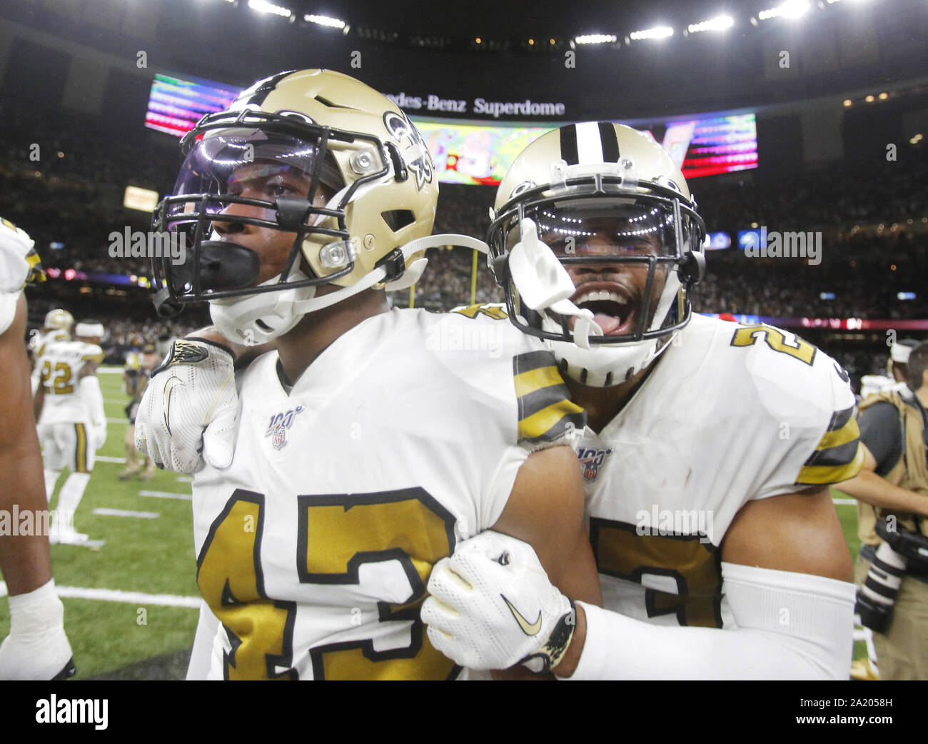 New Orleans, LOUISIANA, USA. 29th Sep, 2019. (left to right, top to bottom) New  Orleans Saints strong safety Vonn Bell, New Orleans Saints cornerback  Marshon Lattimore, New Orleans Saints defensive back Chauncey