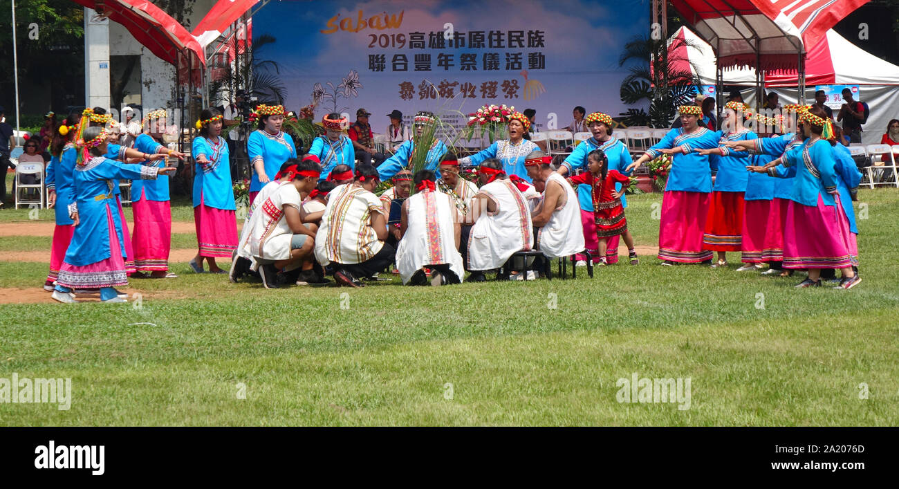 KAOHSIUNG, TAIWAN -- SEPTEMBER 28, 2019: Member of the indigenous Bunun