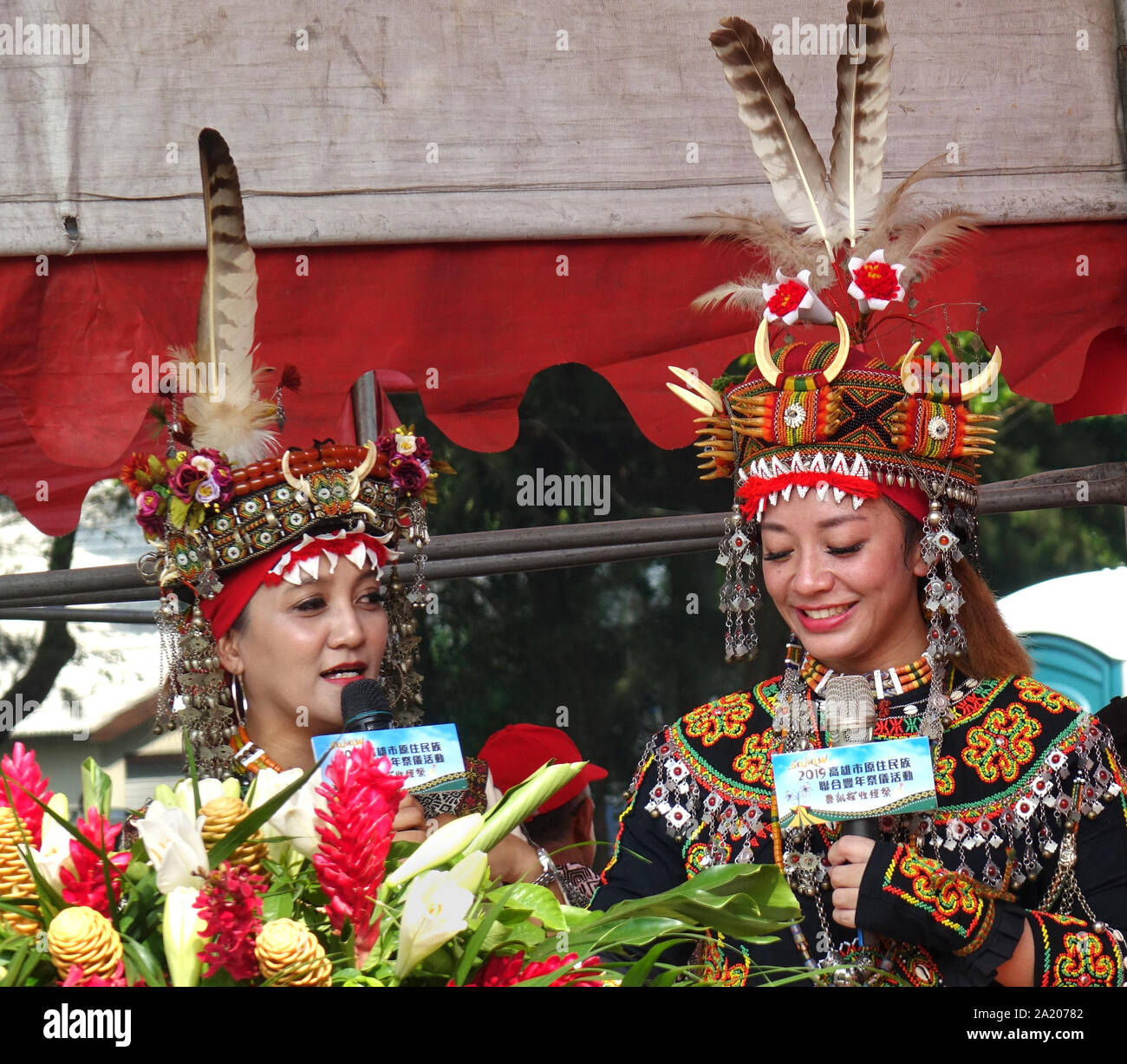 KAOHSIUNG, TAIWAN -- SEPTEMBER 28, 2019: Two young women of the