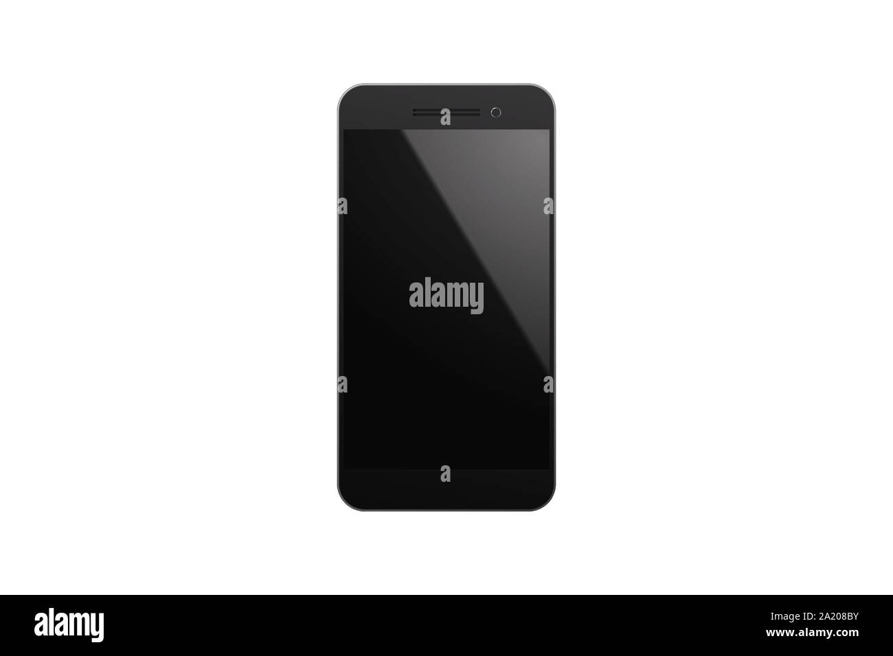 Modern black smartphone. Vector illustration. Mobile touchscreen technology Stock Vector