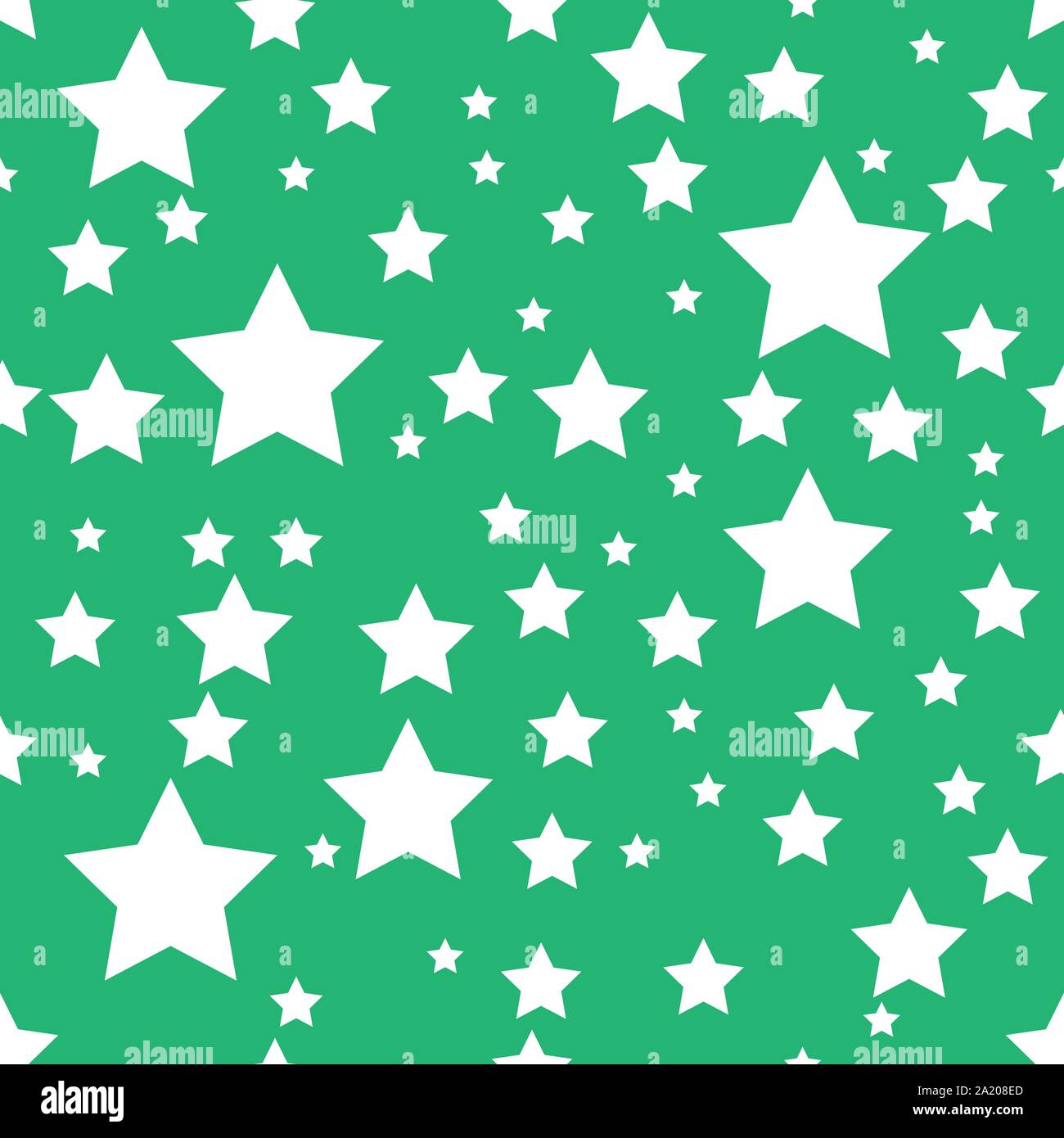 Abstract seamless pattern with stars white with green background ...