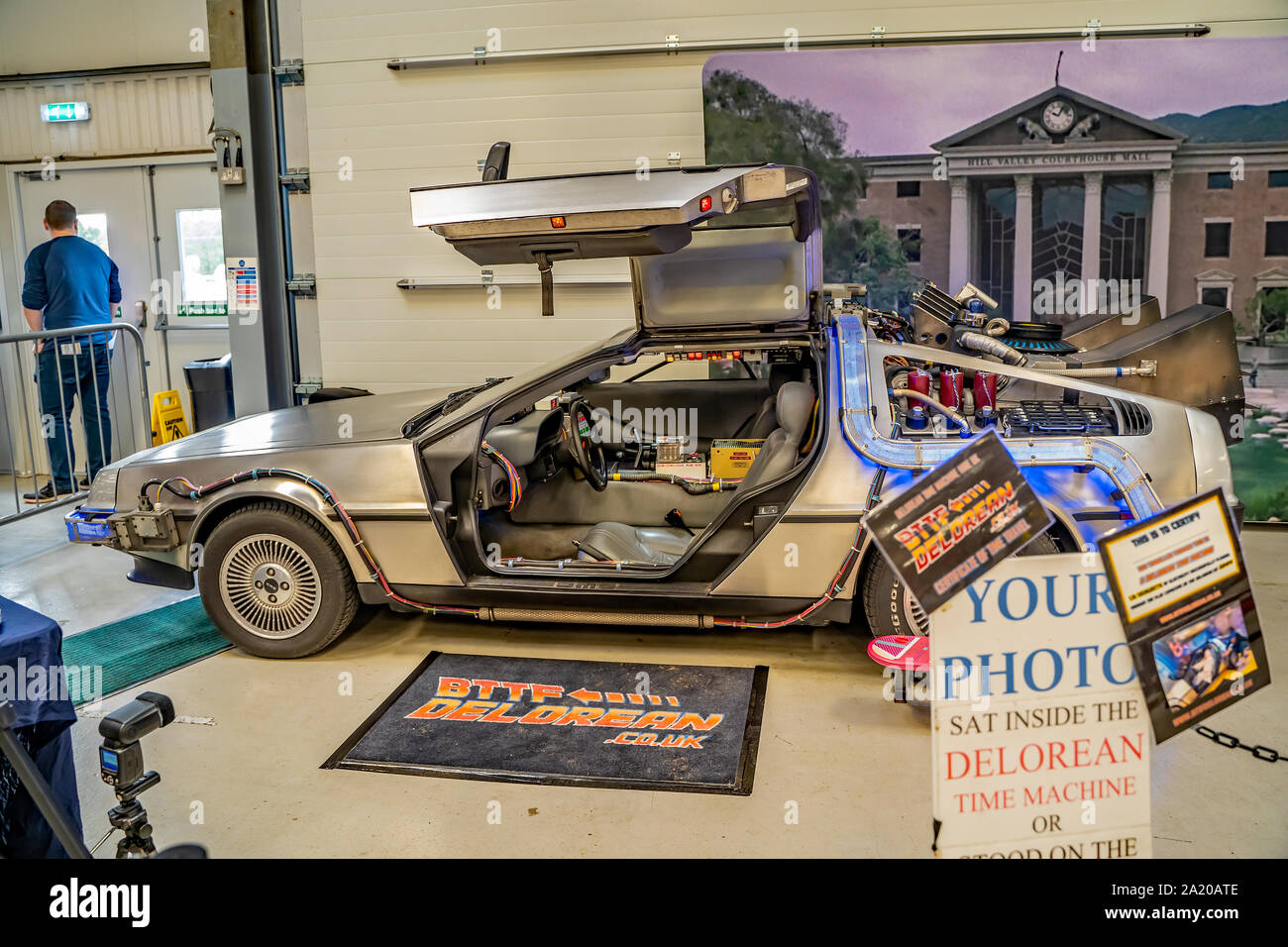 A replica of the Delorean car used in the Back to The Future movies on  display at the annual Nor-Con movie and comic book convention Stock Photo -  Alamy