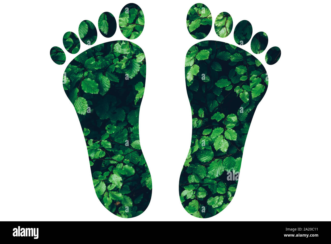 ecological footprint - green renewable sustainable economy Stock Photo