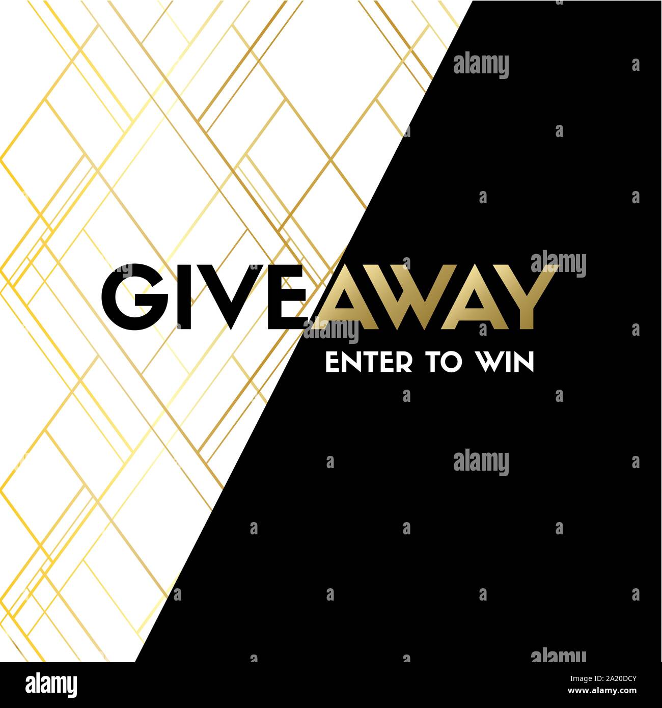 Giveaway. Enter to win. Luxury banner template Stock Vector
