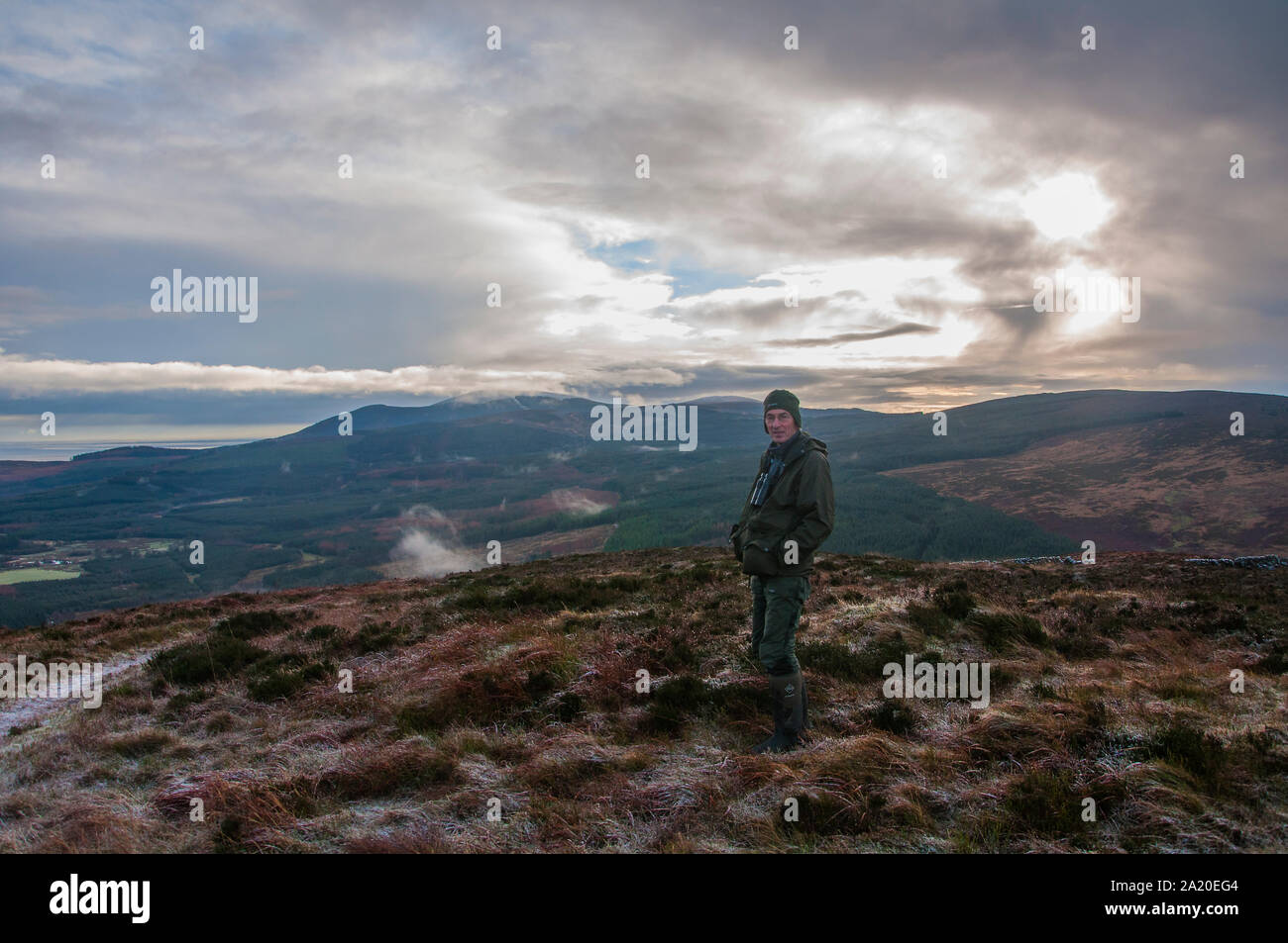 View from summit of Lotus Hill, looking south east towards Criffel ...