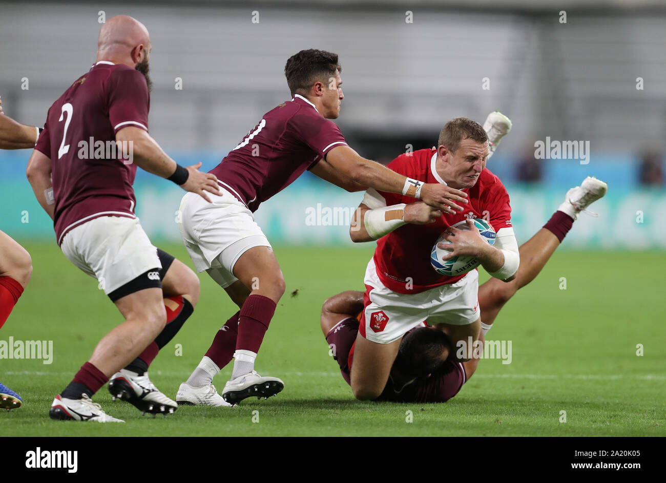 Wales' Hadleigh Parkes during the 2019 Rugby World Cup Pool D match at