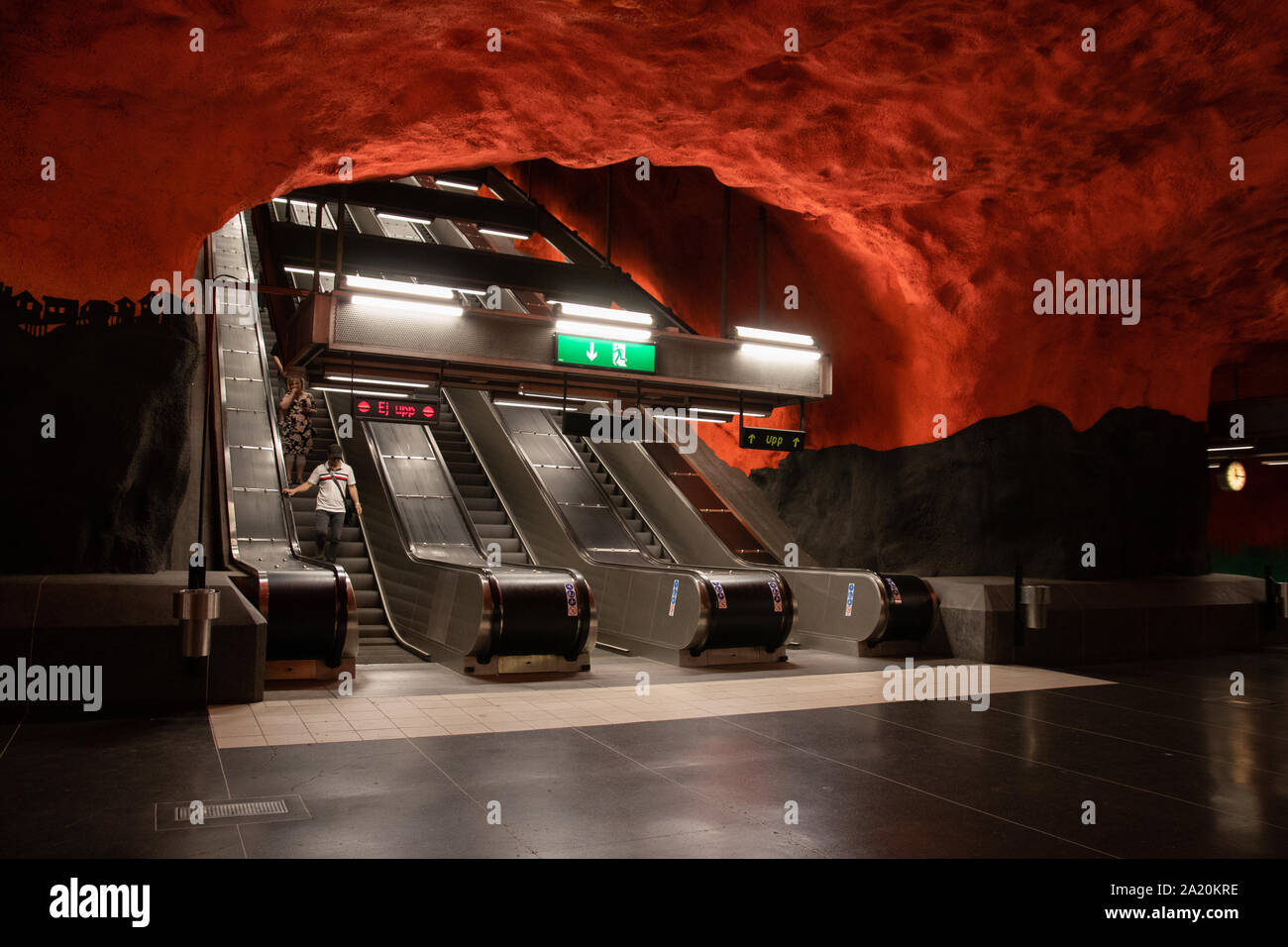 Solna Centrum Famous Metro Station Underground Metro Tunnelbana