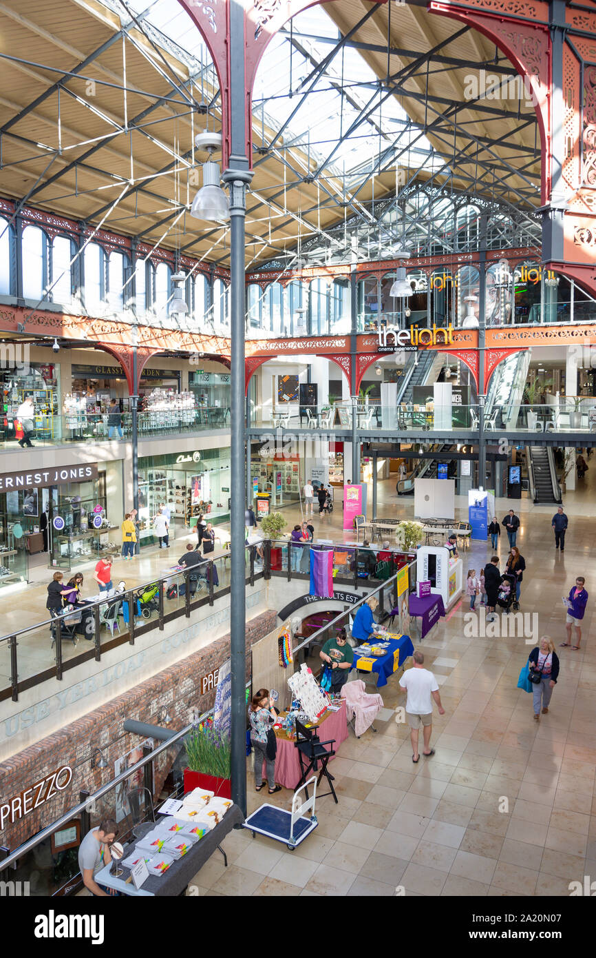 Interior courtyard of The Market Place Shopping Centre, Knowsley Street, Bolton, Greater Manchester, England, United Kingdom Stock Photo