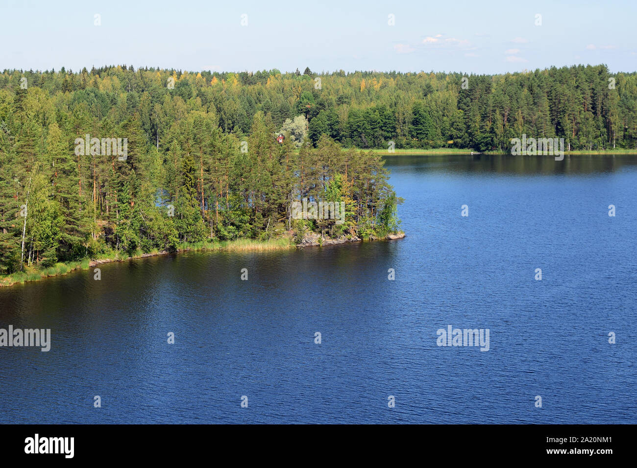 Lake Saimaa from Toijansalmi bridge, Taipalsaari, Finland. Stock Photo