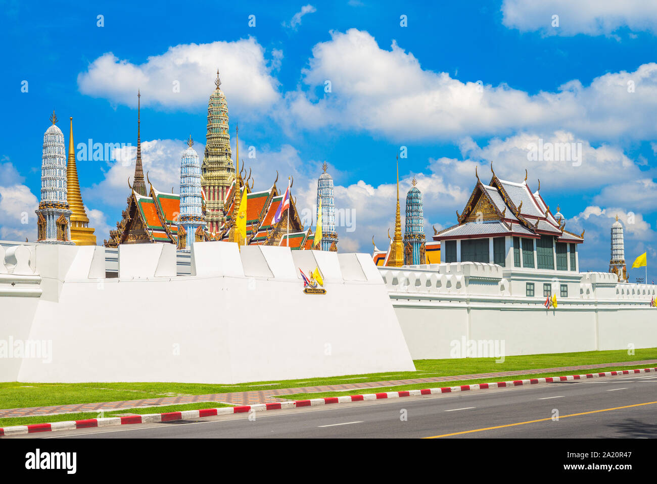 grand palace and Wat Phra Kaeo in bangkok, thailand Stock Photo