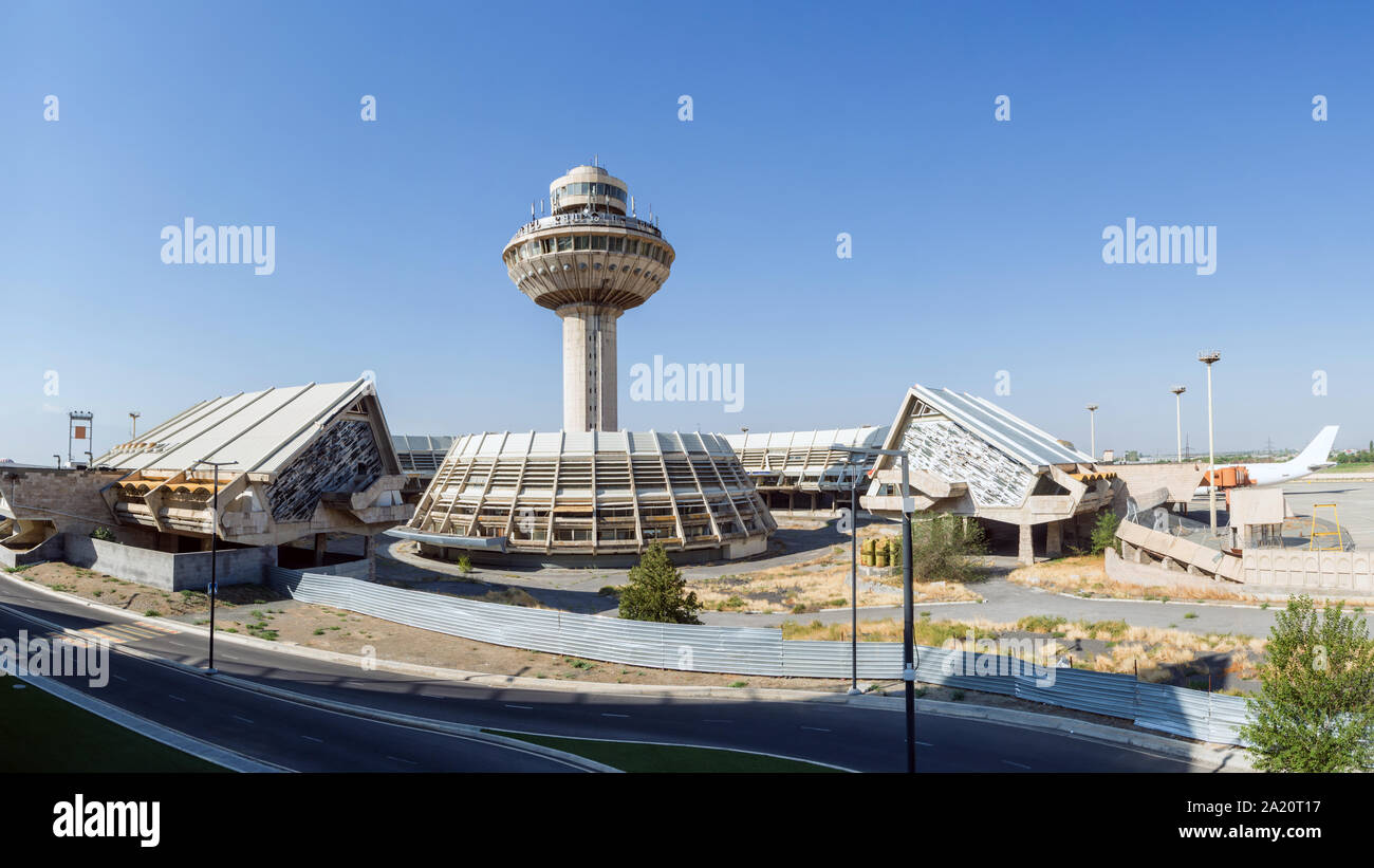 The old terminal at Zvartnots International Airport, Yerevan, Armenia Stock Photo