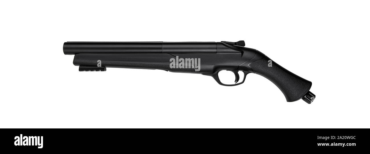 Pneumatic doublebarreled shotgun isolate on a white background