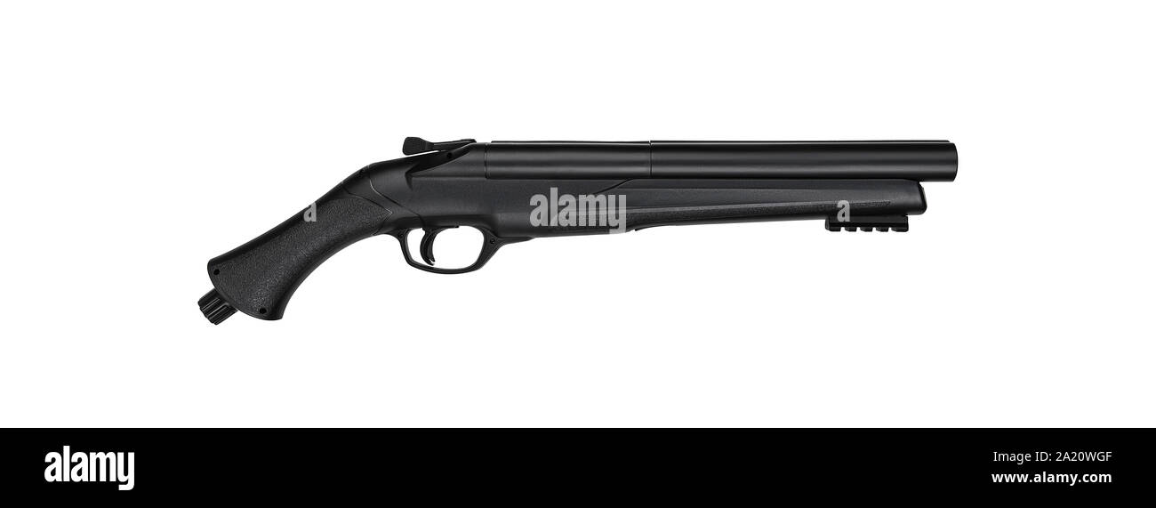Pneumatic doublebarreled shotgun isolate on a white background