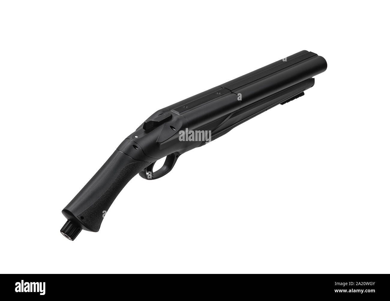 Pneumatic doublebarreled shotgun isolate on a white background