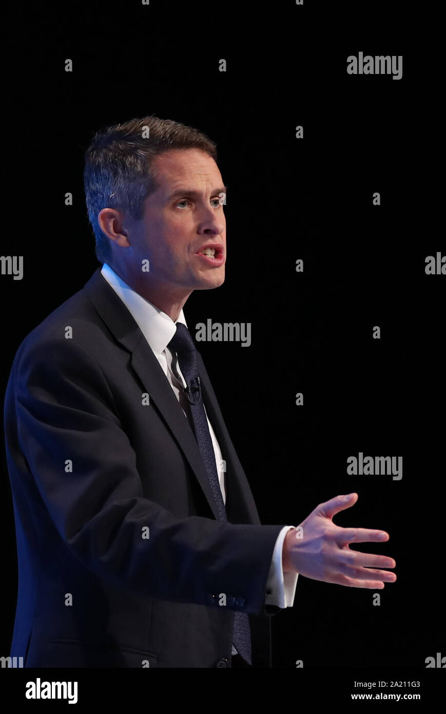 Education Secretary Gavin Williamson at the Conservative Party Conference at the Manchester Convention Centre. Stock Photo