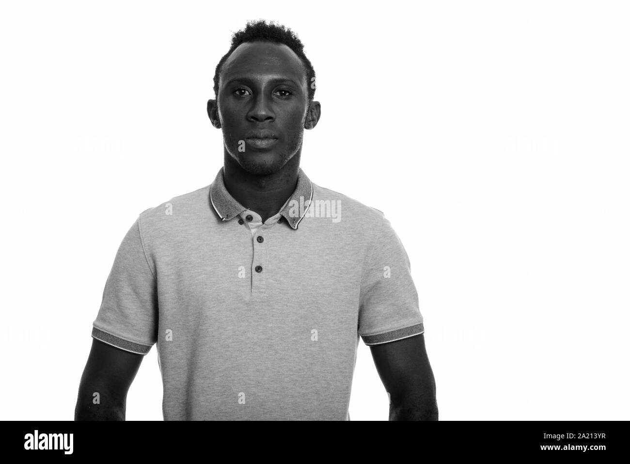 Black polo shirt Black and White Stock Photos & Images - Alamy