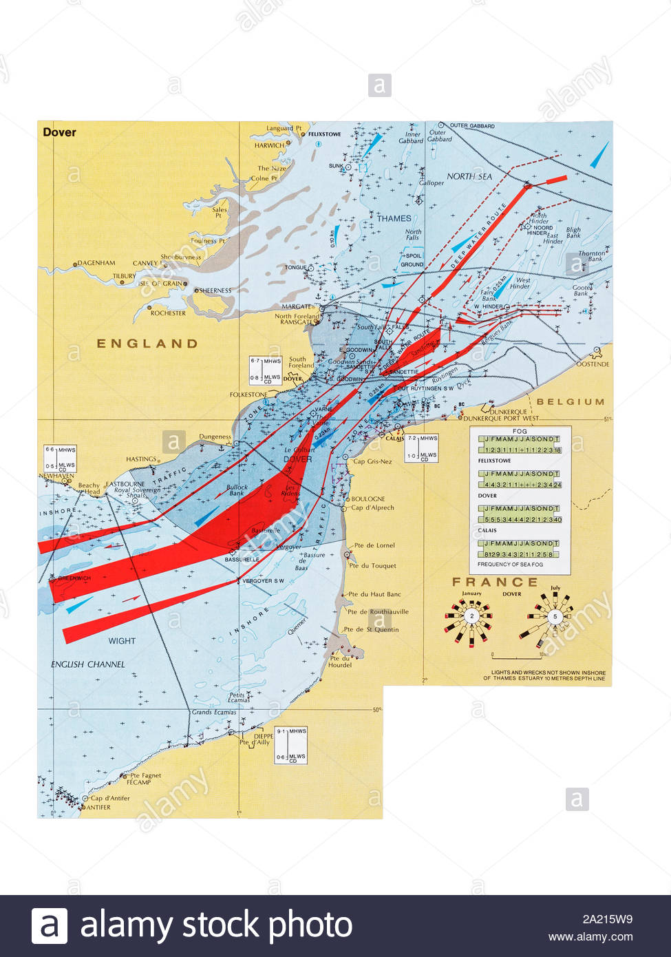 English Channel Shipping Lanes Chart