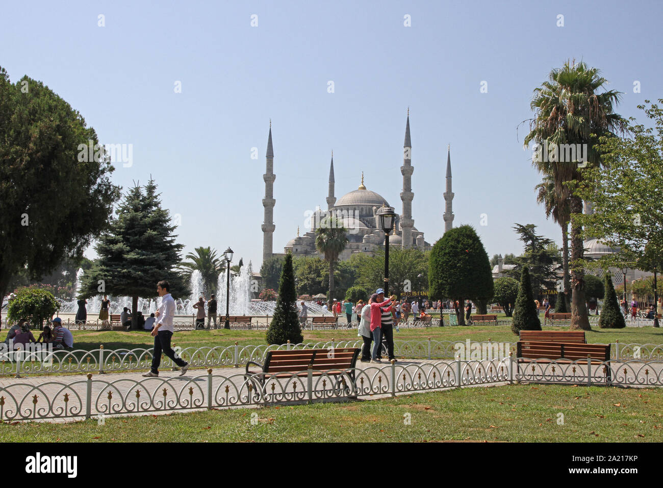 The Sultan Ahmed Mosque AKA Blue Mosque from Sultanahmet Square, Fatih ...