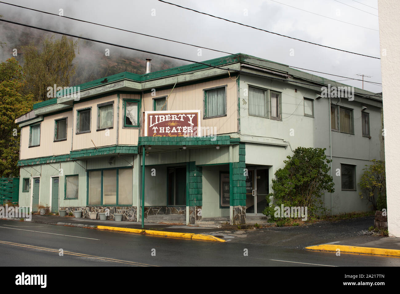 closed cinema in Seward, Alaska Stock Photo