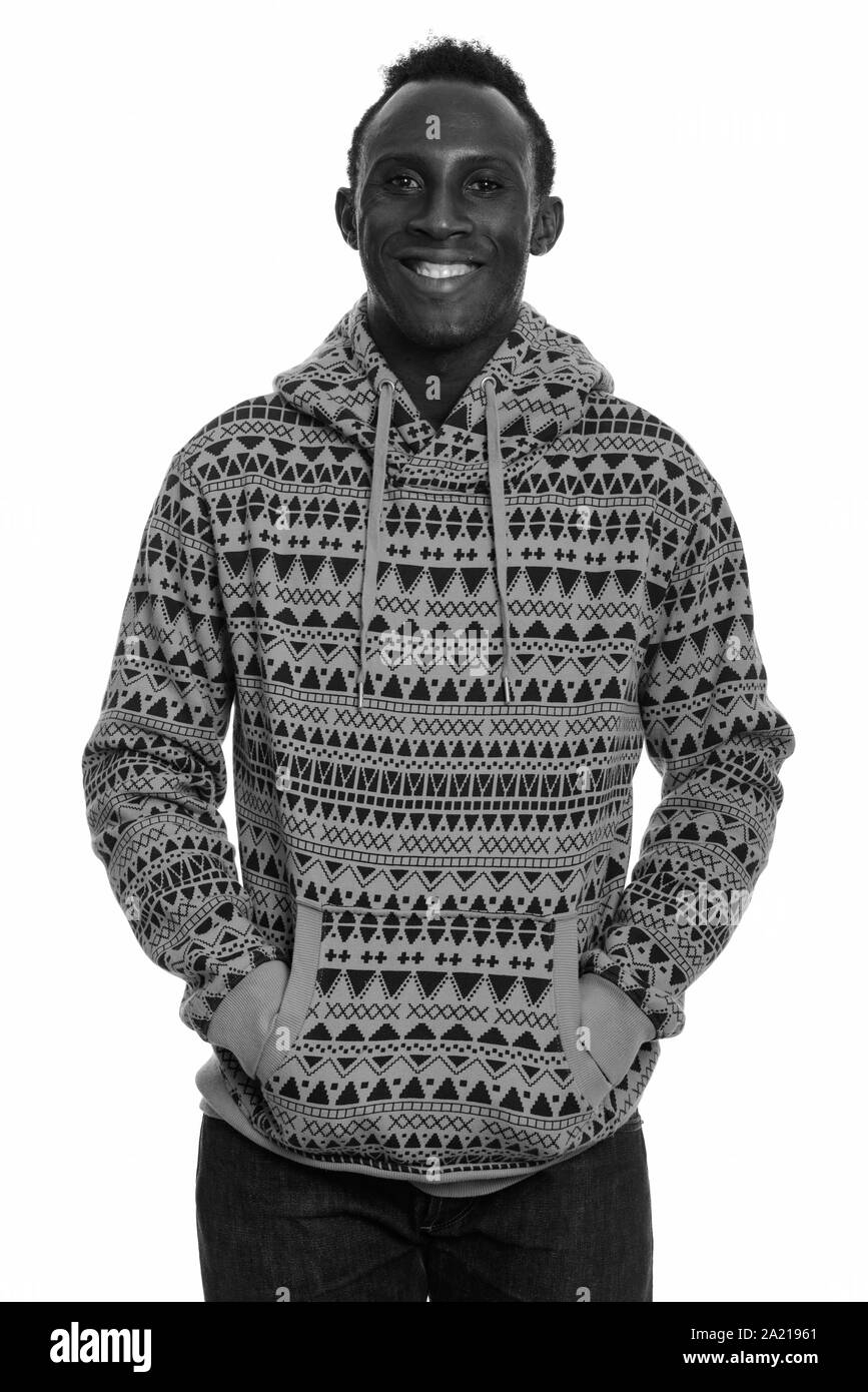 Studio shot of young African man in black and white Stock Photo - Alamy