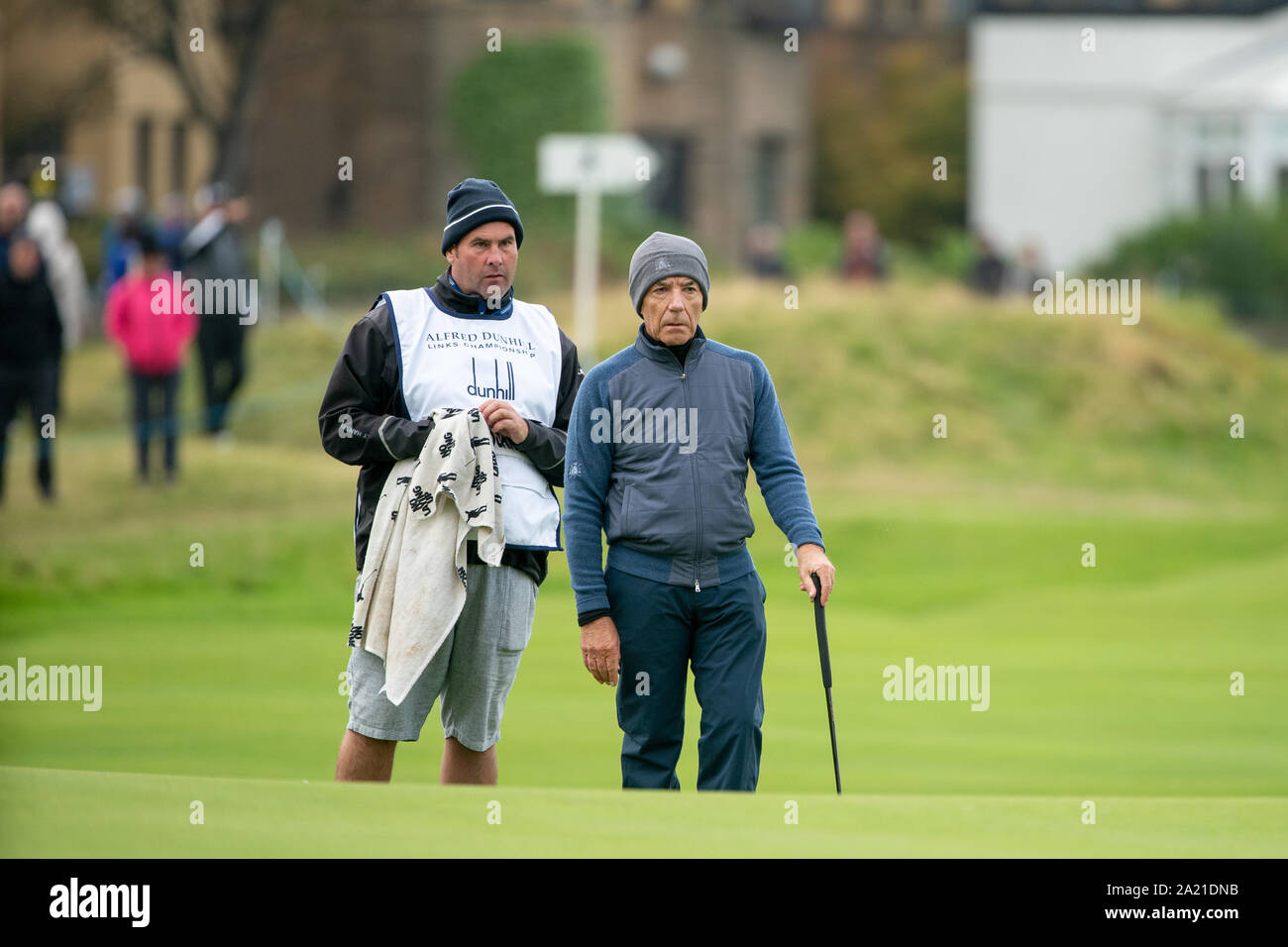 Norbert Dentressangle lines up his putt during day four of the Alfred Dunhill Links Championship at St Andrews. PA Photo. Picture date: Sunday September 29, 2019. See PA story GOLF Dunhill. Photo credit should read: Kenny Smith/PA Wire. RESTRICTIONS: Editorial use only. No commercial use. Stock Photo