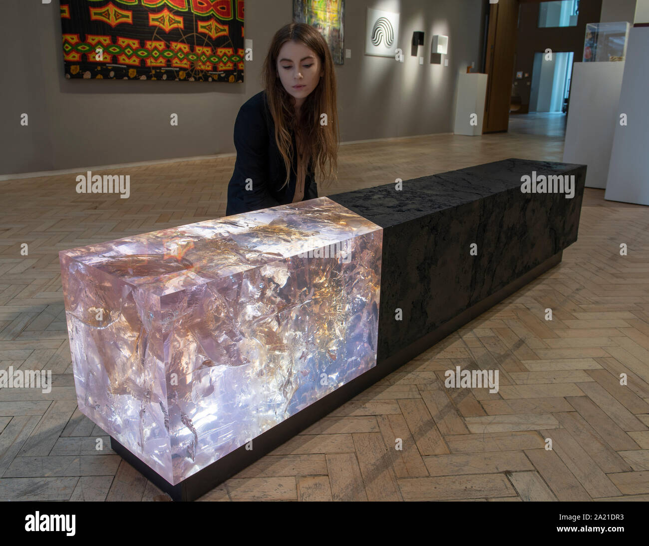 Bonhams, New Bond Street, London, UK. 30th September 2019. Preview of the  Contemporary Art sale. Image (foreground): Tom Price (British, born 1973)  Counterpart II 2019. Estimate: £15,000-20,000. Credit: Malcolm Park/Alamy  Live News