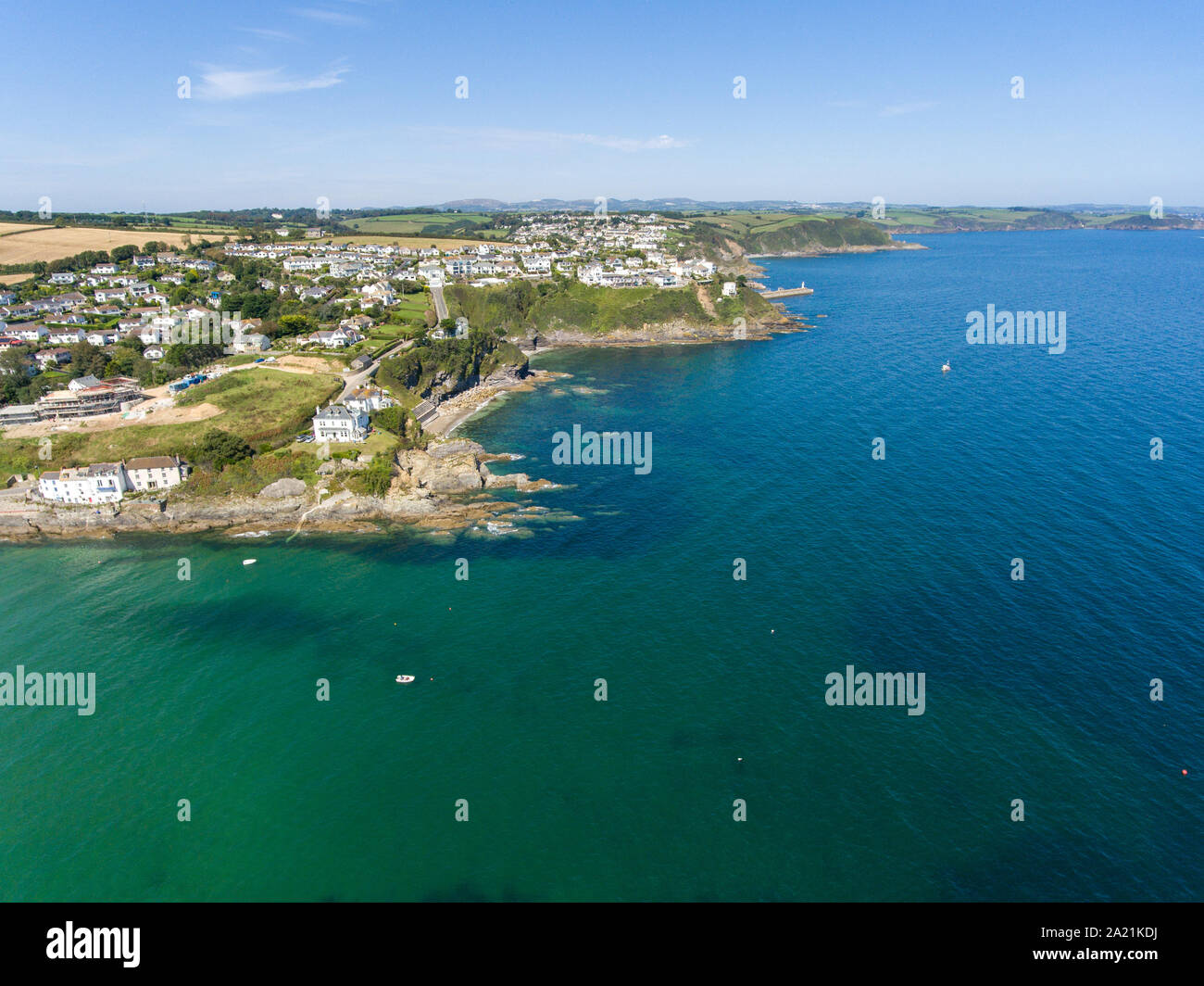Aerial view of Cornwall Coastline Stock Photo