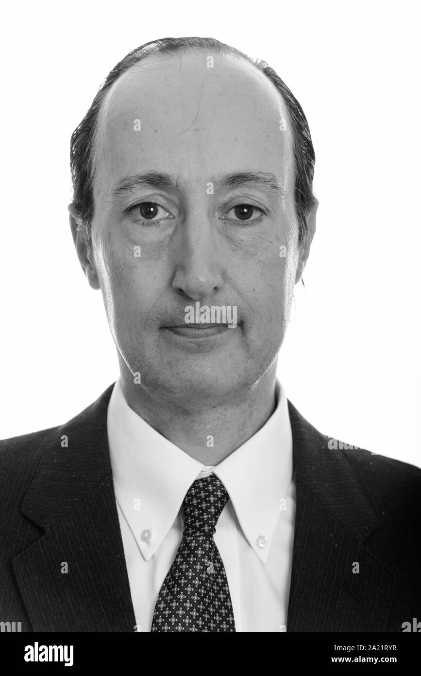 Portrait studio shot of mature man in black and white Stock Photo - Alamy