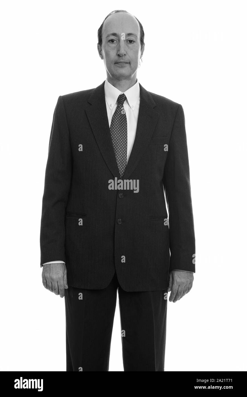 Portrait studio shot of mature man in black and white Stock Photo - Alamy