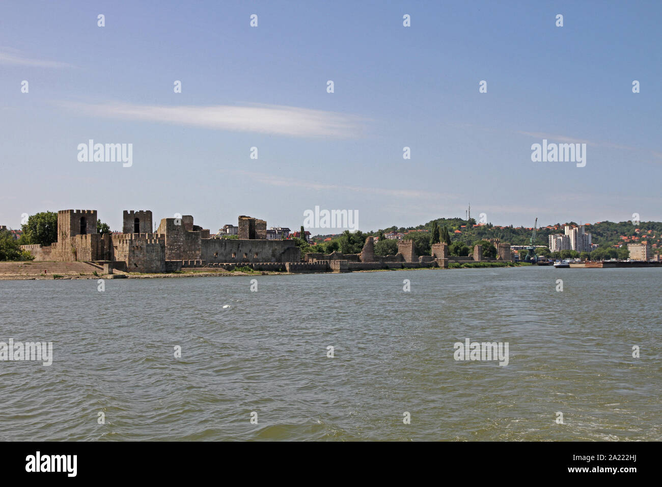Smederevo Fortress on the bank of the Danube River, Smederevo, Serbia. Stock Photo