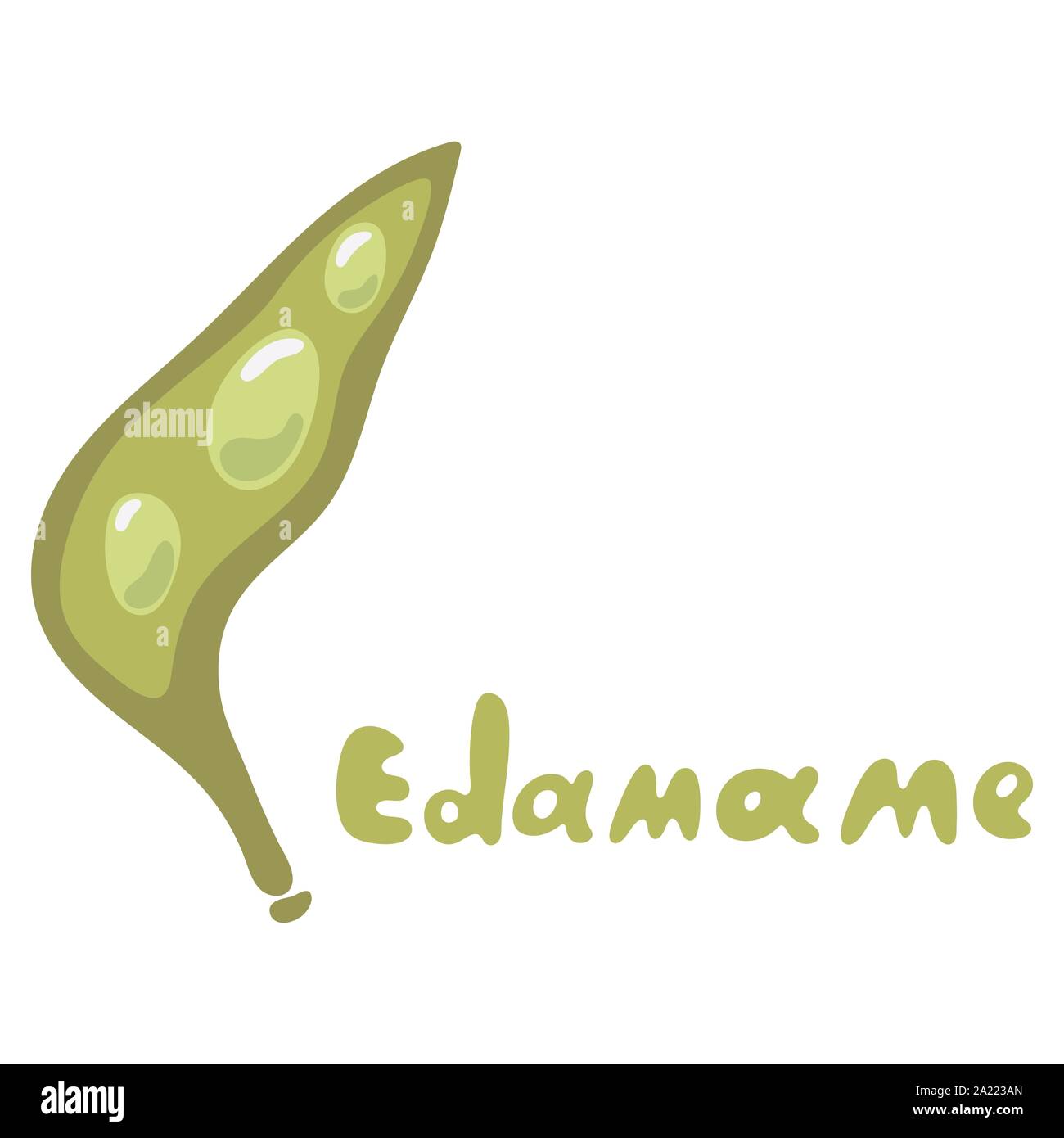 Soybean, edamame vector. Cartoon edamame green beans isolated on white
