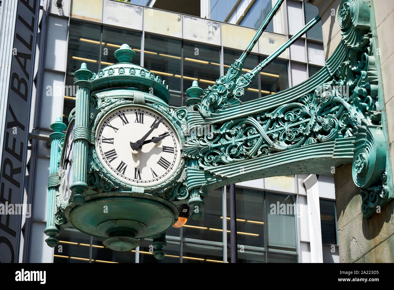 marshall fields clock chicago illinois united states of america Stock