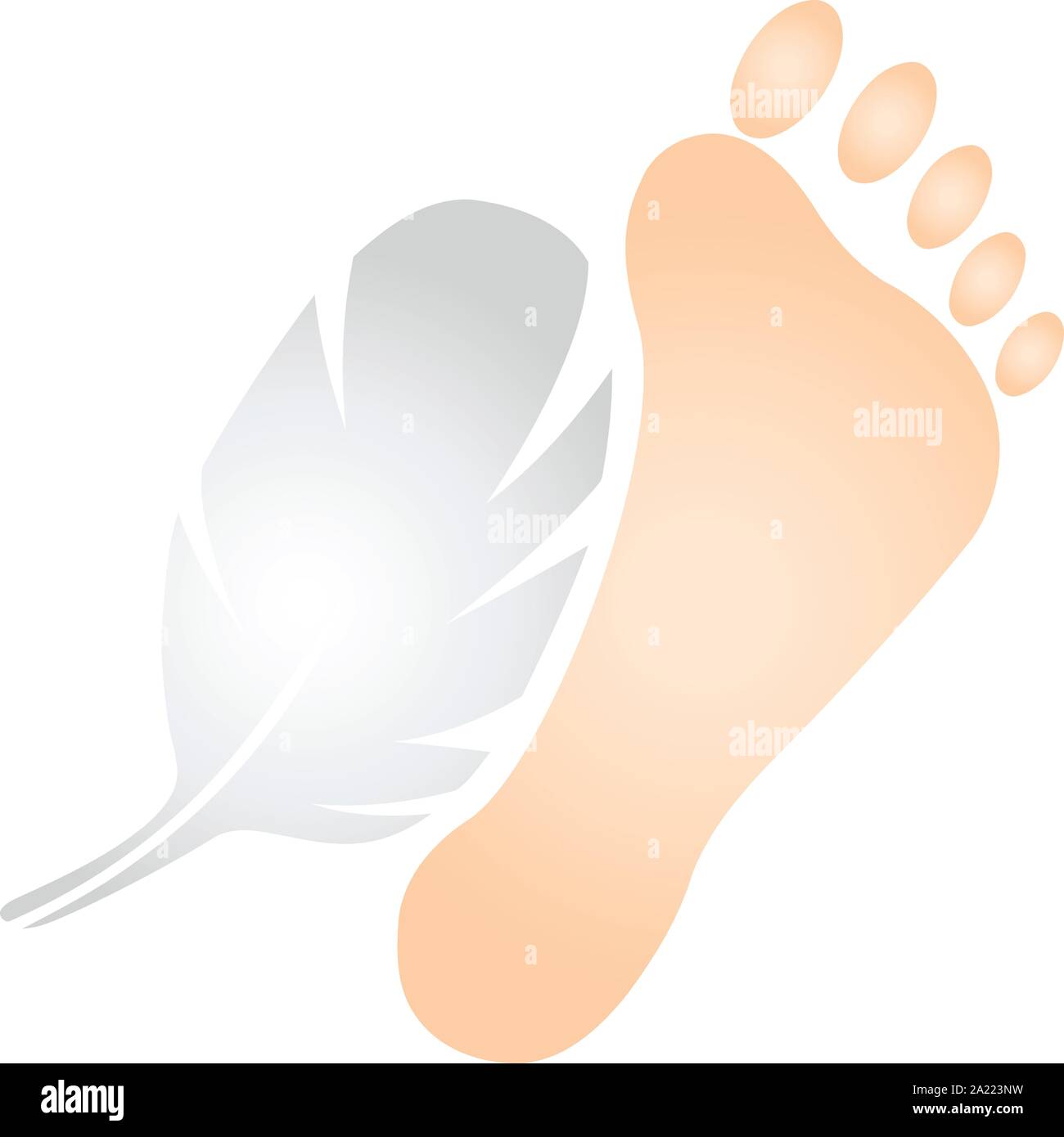 Foot, feather, logo Stock Vector