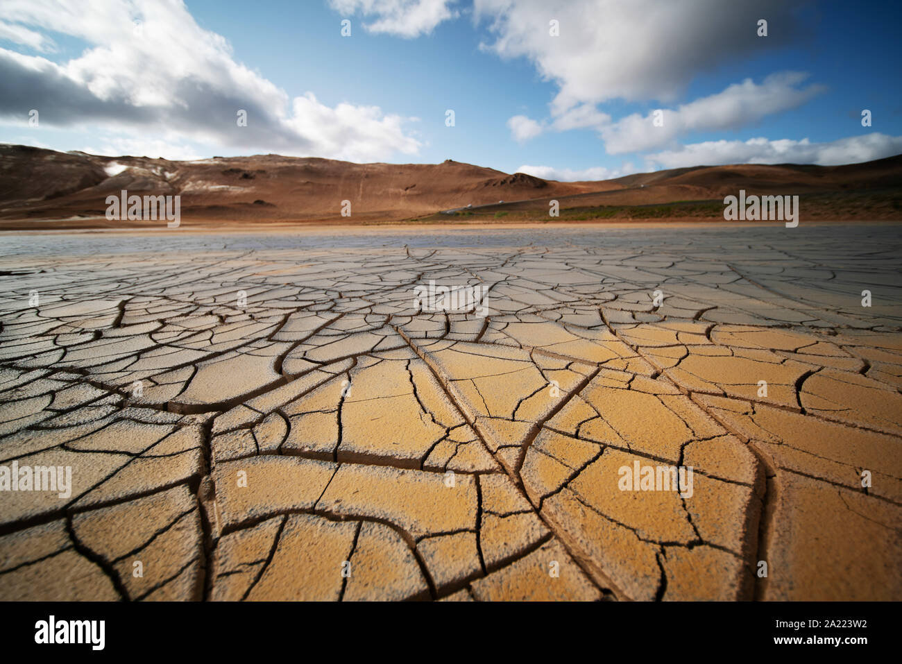 Dried land in the desert. Cracked soil crust Stock Photo Alamy