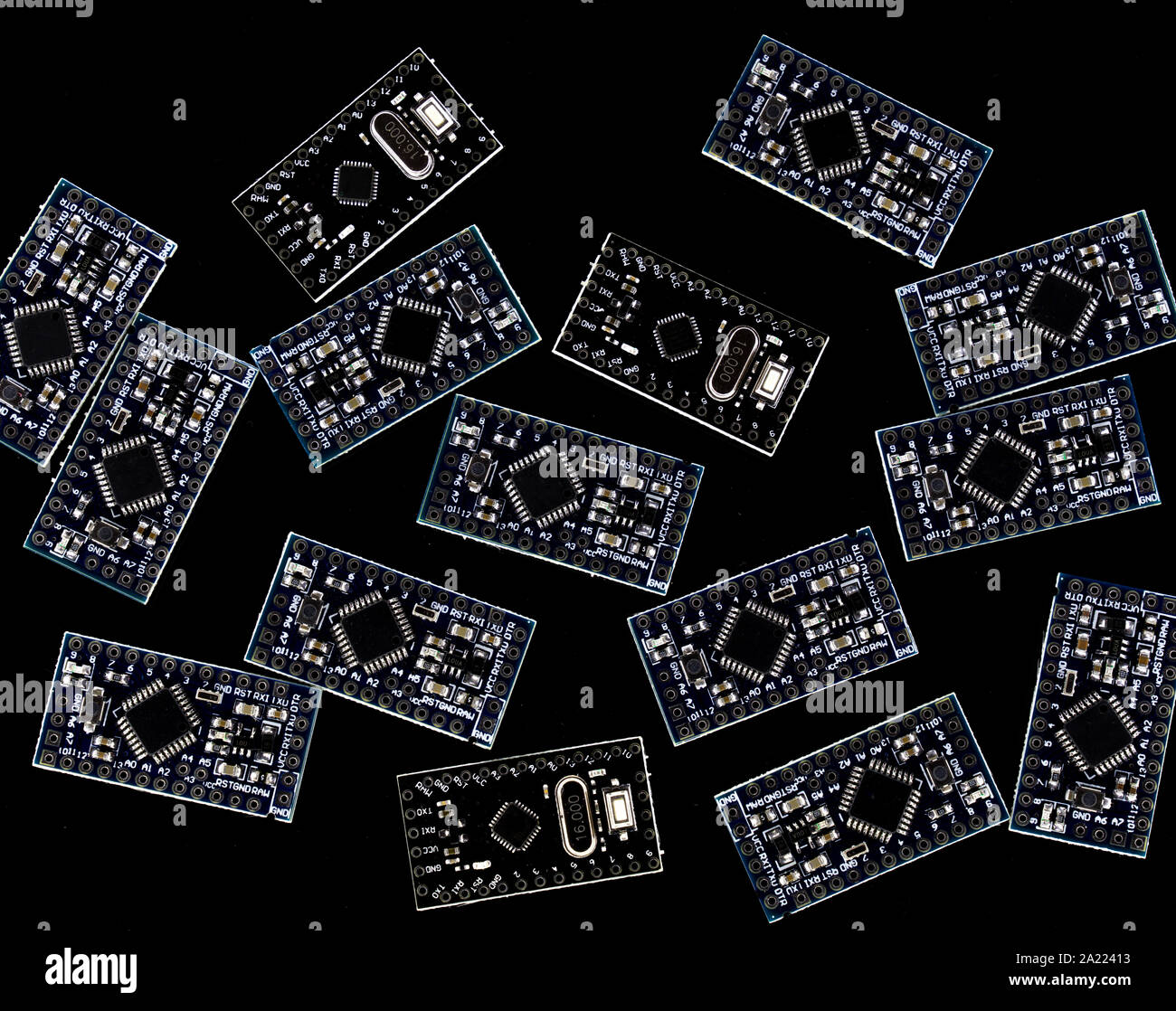 Arduino modules- open source microcontroller Stock Photo