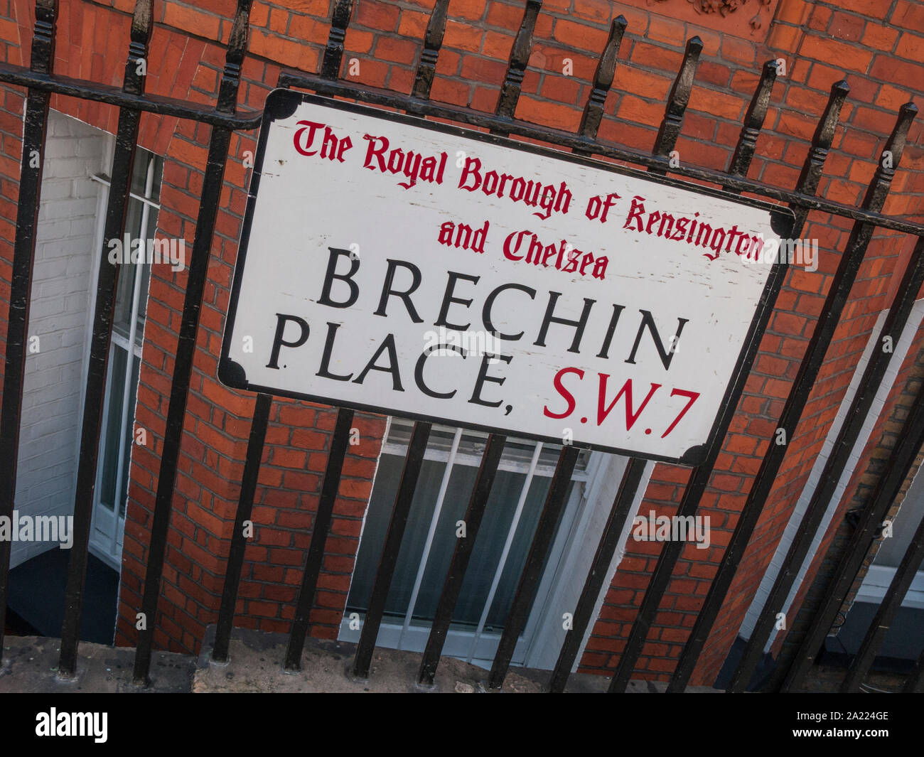 Brechin Place, SW7 street sign, London Stock Photo