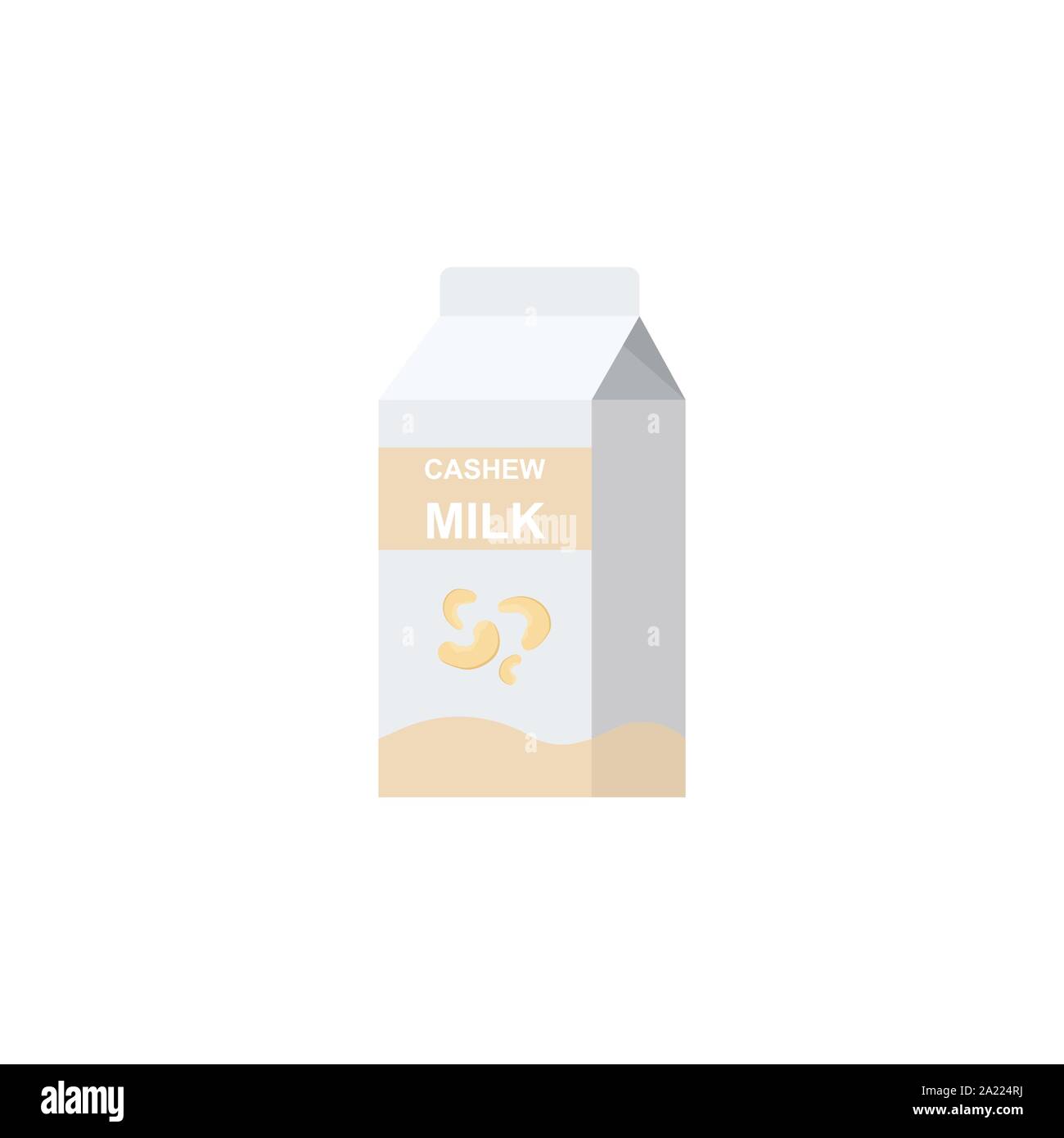 Cashew milk pack flat style. Vector eps10 Stock Vector