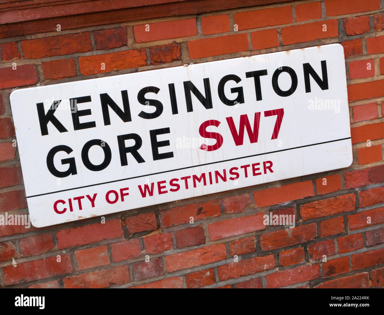 Kensington Gore, SW7, street sign Stock Photo