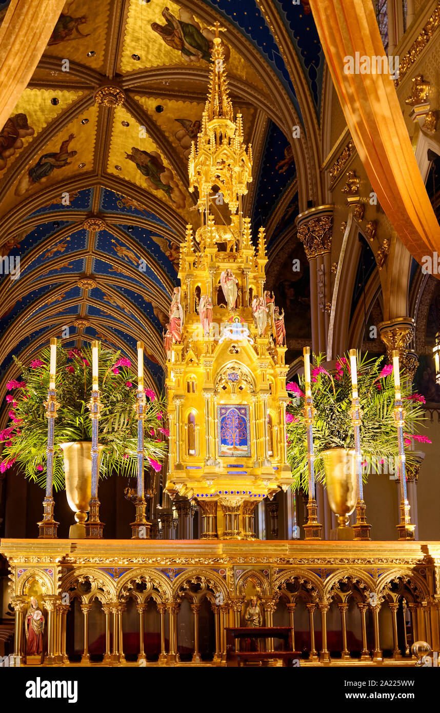 Roman Catholic Church Gilded Interior Altar Photo Poster 18x12 inch