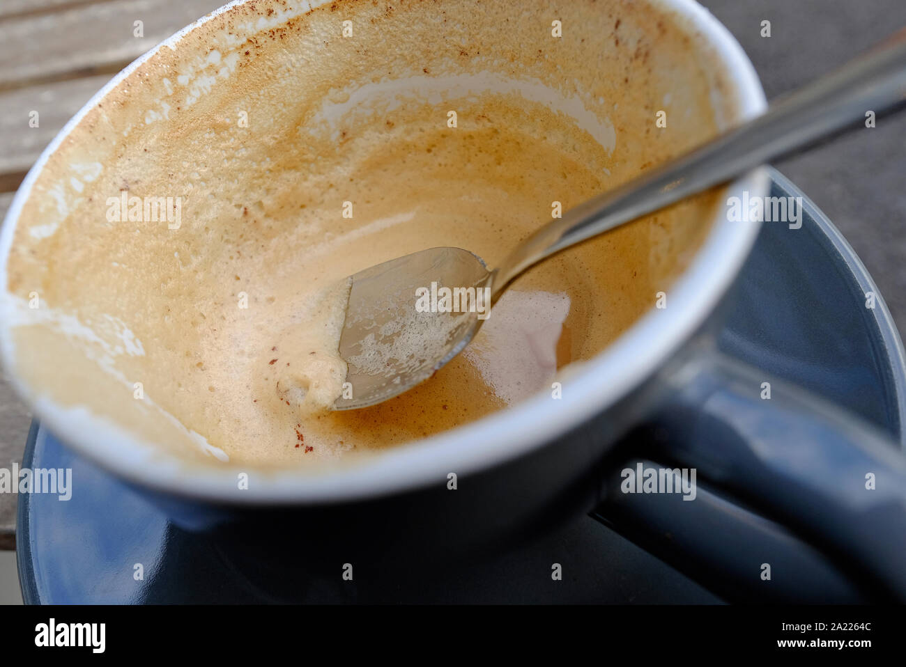 empty cup of cappuccino coffee Stock Photo